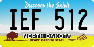 ND license plate IEF512