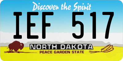 ND license plate IEF517