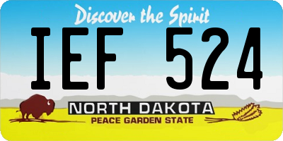 ND license plate IEF524