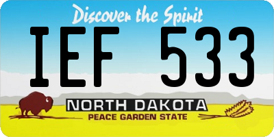 ND license plate IEF533
