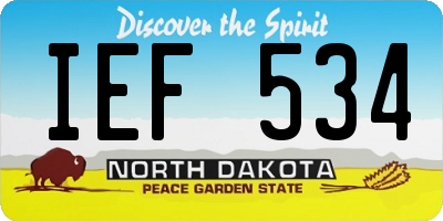 ND license plate IEF534