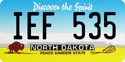 ND license plate IEF535
