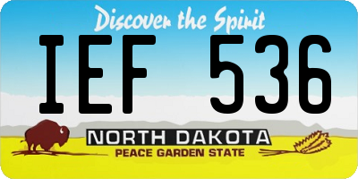 ND license plate IEF536