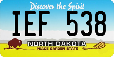 ND license plate IEF538