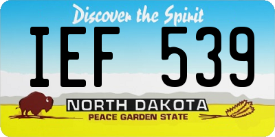 ND license plate IEF539
