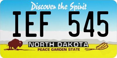 ND license plate IEF545