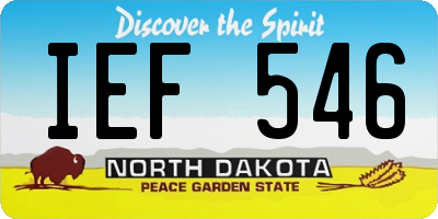ND license plate IEF546