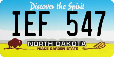 ND license plate IEF547