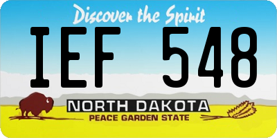 ND license plate IEF548