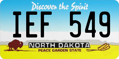 ND license plate IEF549