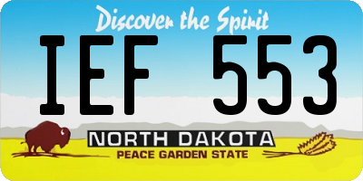 ND license plate IEF553