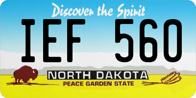 ND license plate IEF560
