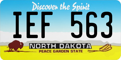 ND license plate IEF563