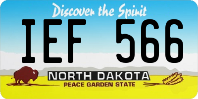 ND license plate IEF566