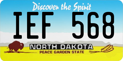 ND license plate IEF568