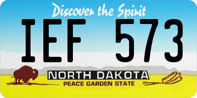 ND license plate IEF573