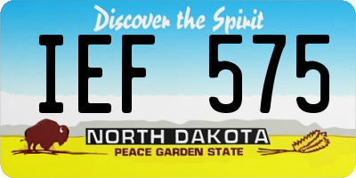 ND license plate IEF575