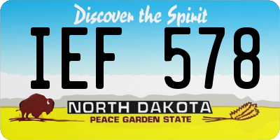 ND license plate IEF578