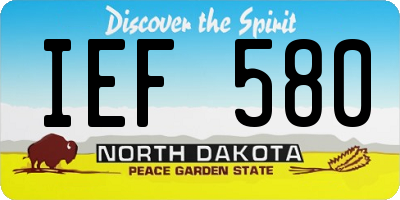 ND license plate IEF580