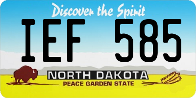 ND license plate IEF585