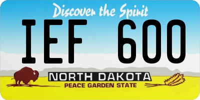 ND license plate IEF600