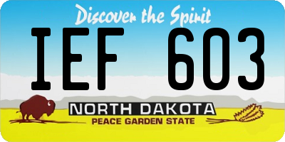 ND license plate IEF603