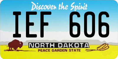ND license plate IEF606