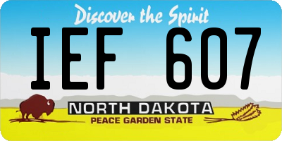 ND license plate IEF607