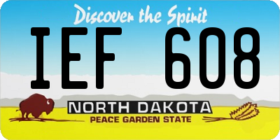 ND license plate IEF608