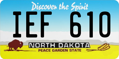 ND license plate IEF610