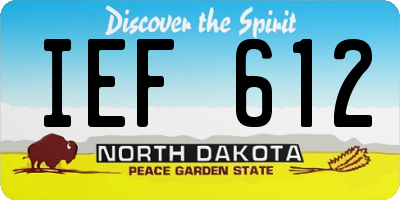 ND license plate IEF612