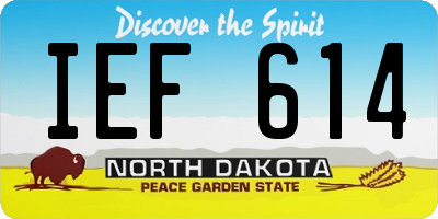 ND license plate IEF614