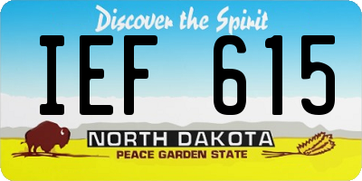 ND license plate IEF615