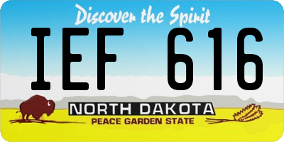 ND license plate IEF616