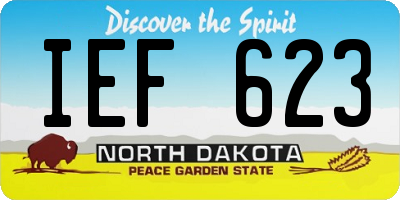 ND license plate IEF623