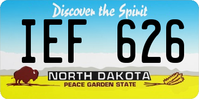 ND license plate IEF626