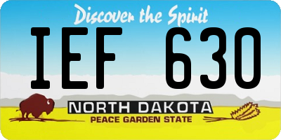 ND license plate IEF630