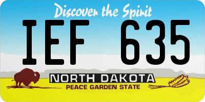 ND license plate IEF635