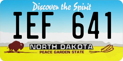 ND license plate IEF641