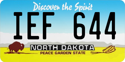 ND license plate IEF644