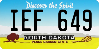 ND license plate IEF649