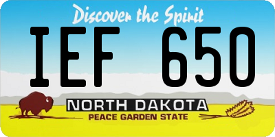 ND license plate IEF650