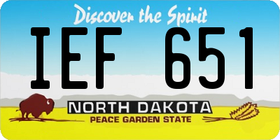 ND license plate IEF651