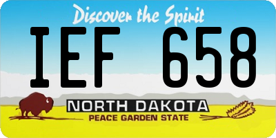 ND license plate IEF658