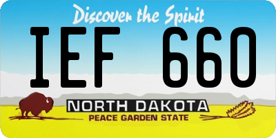 ND license plate IEF660