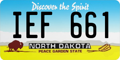 ND license plate IEF661