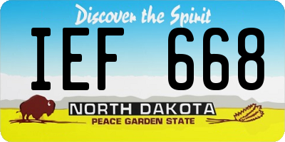 ND license plate IEF668