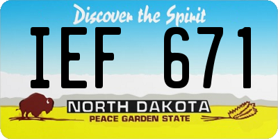 ND license plate IEF671