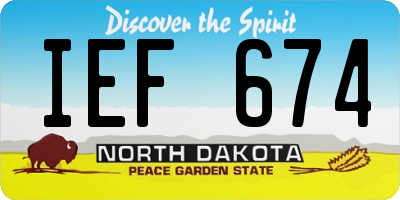 ND license plate IEF674