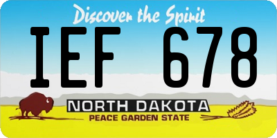 ND license plate IEF678